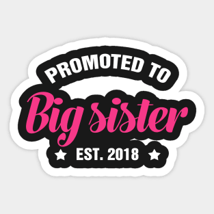 PROMOTED TO BIG SISTER EST 2018 gift ideas for family Sticker